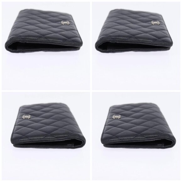 CHANEL Matelasse COCO Mark Long Wallet Leather Black CC Auth 144624 - Picture 16 of 16